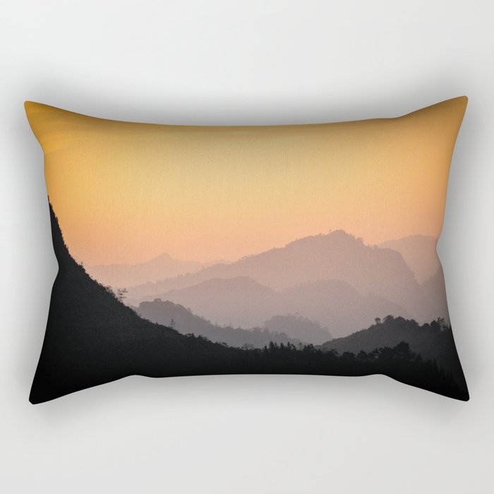 mountains at dusk Rectangular Pillow