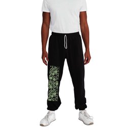 Abstract Tulip Pattern in Sage Green Sweatpants