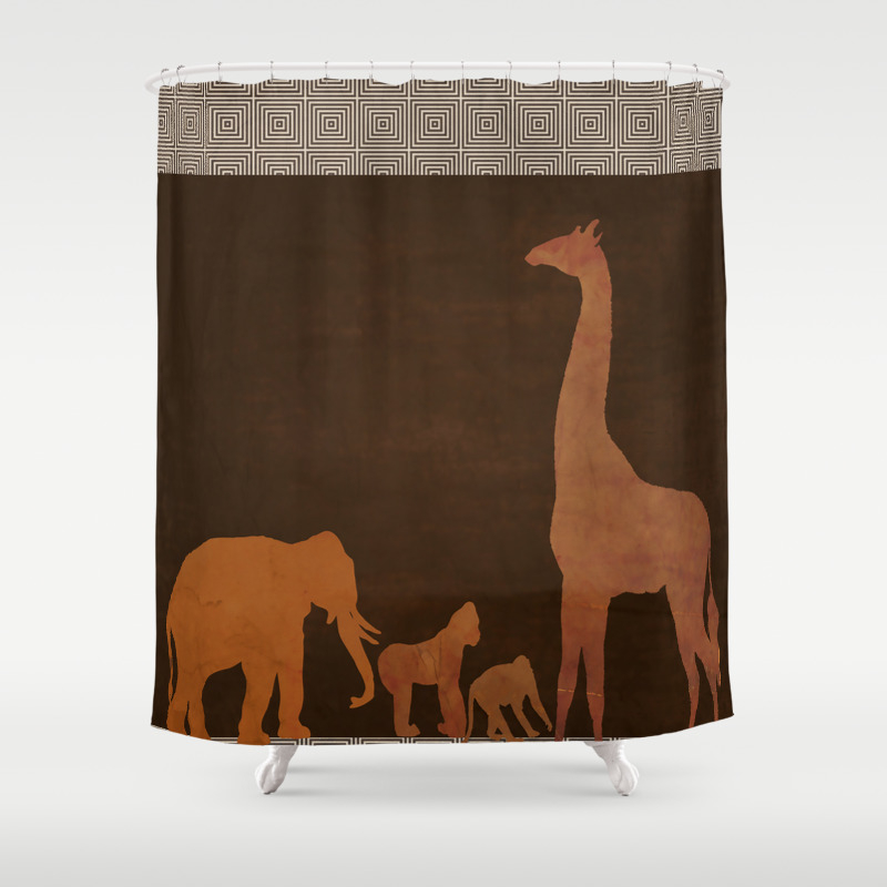 Brown Safari Jungle Zoo Animals Shower Curtain By Christyne Society6