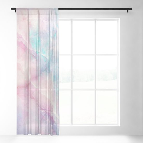 Iridescent Marble Sheer Curtain By Cafelab Society6