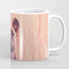 French bulldog, cute frenchie head, pink dog portrait Coffee Mug