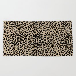 Leopard Almond Buff Beach Towel