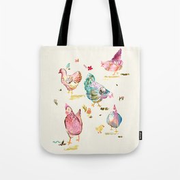 Watercolor Hens Tote Bag