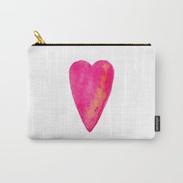 Pink Heart Full Of Love Watercolor Carry-All Pouch