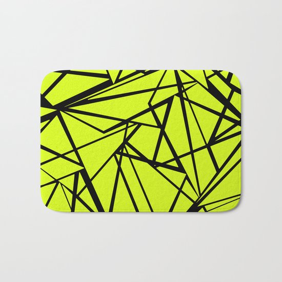 An abstract geometric pattern . Yellow green pattern . Bath Mat