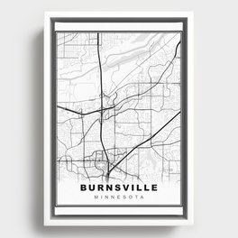 Burnsville Map Framed Canvas