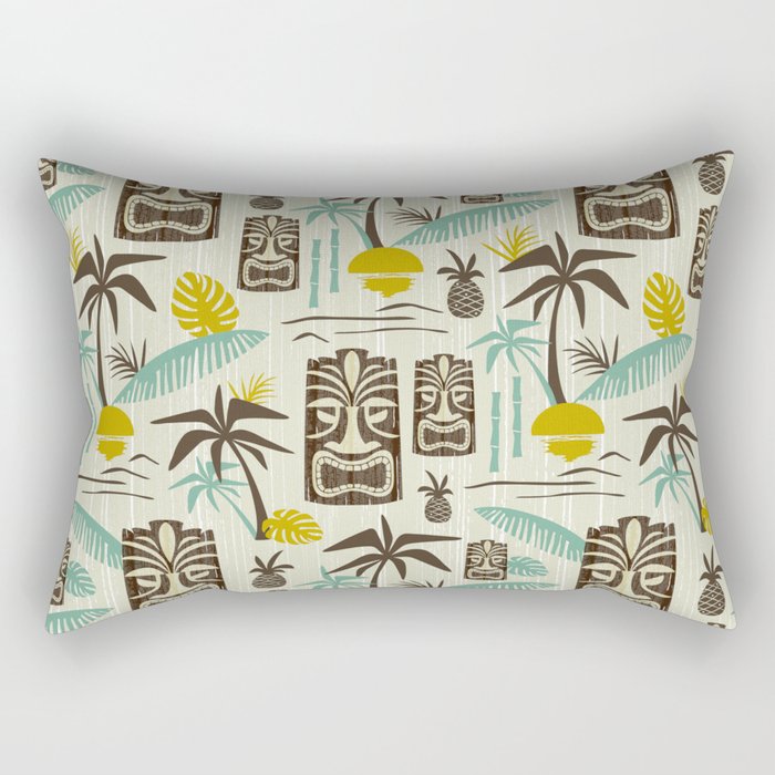 Island Tiki - Tan Rectangular Pillow