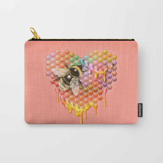 valentines heart, bumblebee, beehive Carry-All Pouch