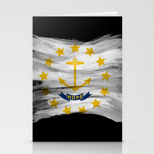 Rhode Island state flag brush stroke, Rhode Island flag background Stationery Cards