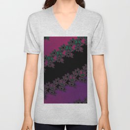 Fractal Layered Lace  V Neck T Shirt