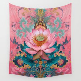 Pink Lotus Wall Tapestry