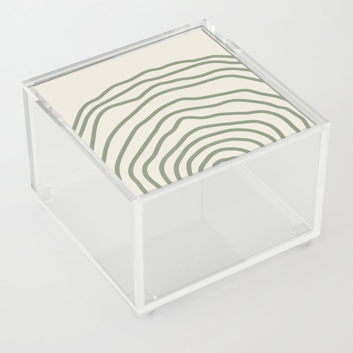Sage Green Wavy Arches Acrylic Box