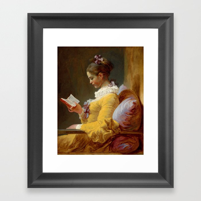 Jean-Honoré Fragonard "Young Girl Reading, or The Reader (French: La Liseuse)" Framed Art Print