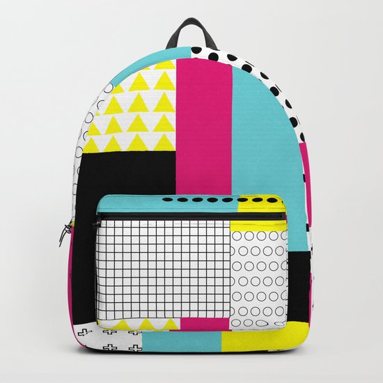 Print in memphis style design Backpack