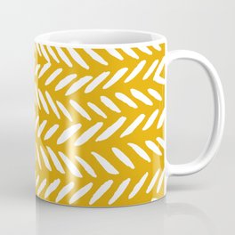 Knitting pattern - white on ochre Mug