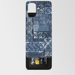 Hawaiian style blue tapa tribal fabric abstract patchwork vintage vintage pattern Android Card Case