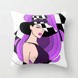 Girl Purple color . Minimalism. Pop art Throw Pillow
