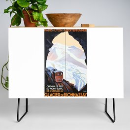 1930 FRANCE Glacier de Bionnassay PLM Travel Poster Credenza
