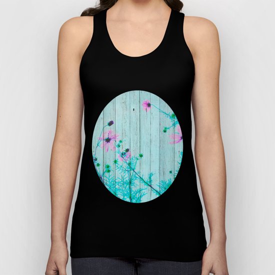 Sweet Flowers on Wood 03 Unisex Tank Top