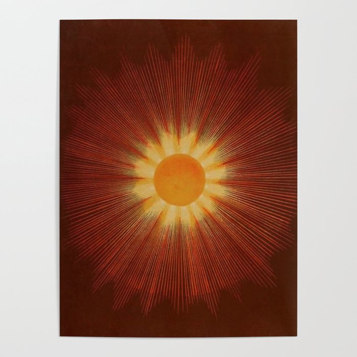 Celestial Red Sun Tapestry Astronomical Atlas portrait painting by Joseph Spoor Poster
