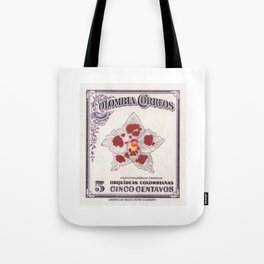 1947 COLOMBIA Odontoglossum Orchid Stamp Tote Bag