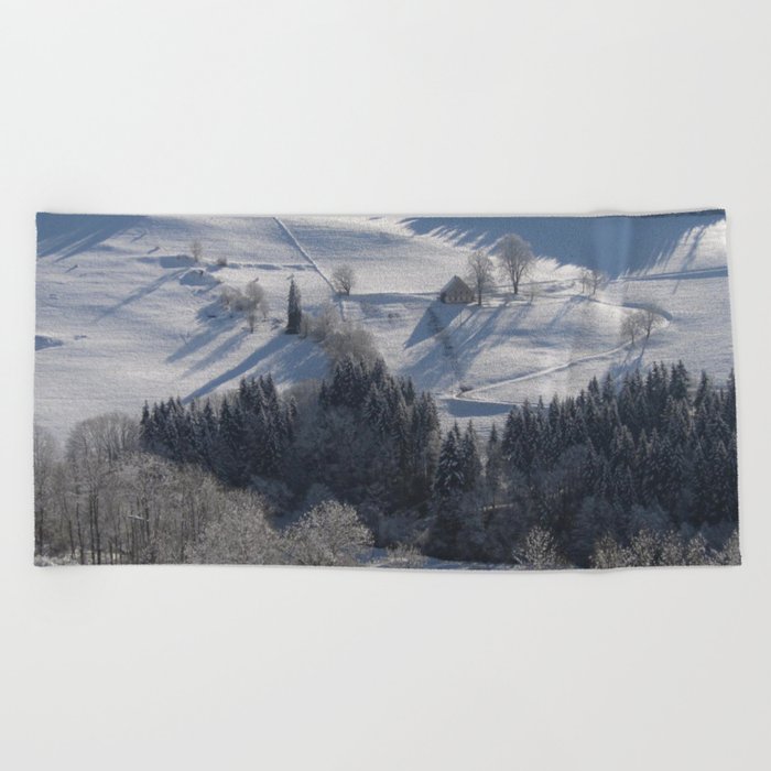 New Zealand Photography - Forest On The Snowy Hills Of New Zealand Beach Towel