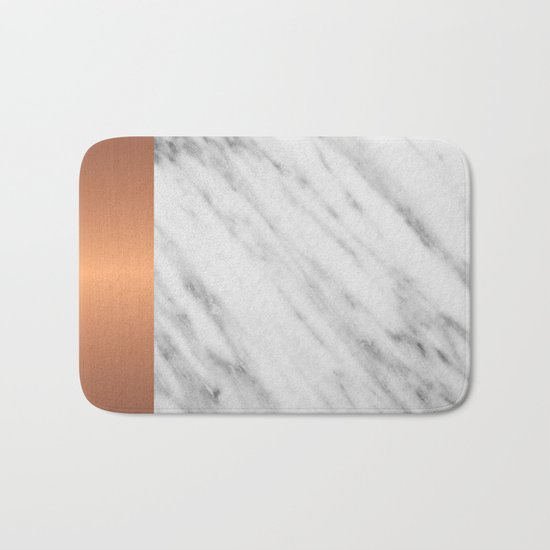 Carrara Italian Marble Holiday Rose Gold Edition Bath Mat