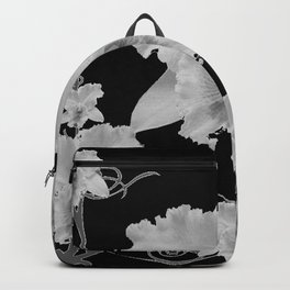 WHITE CATTLEYA ORCHIDS IN BLACK & WHITE ART Backpack