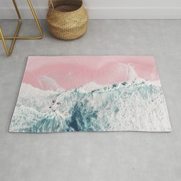 Aerial Ocean Print - Beach - Pink Sand - Wave - Original Sea of Love - Travel Photography  Area & Throw Rug