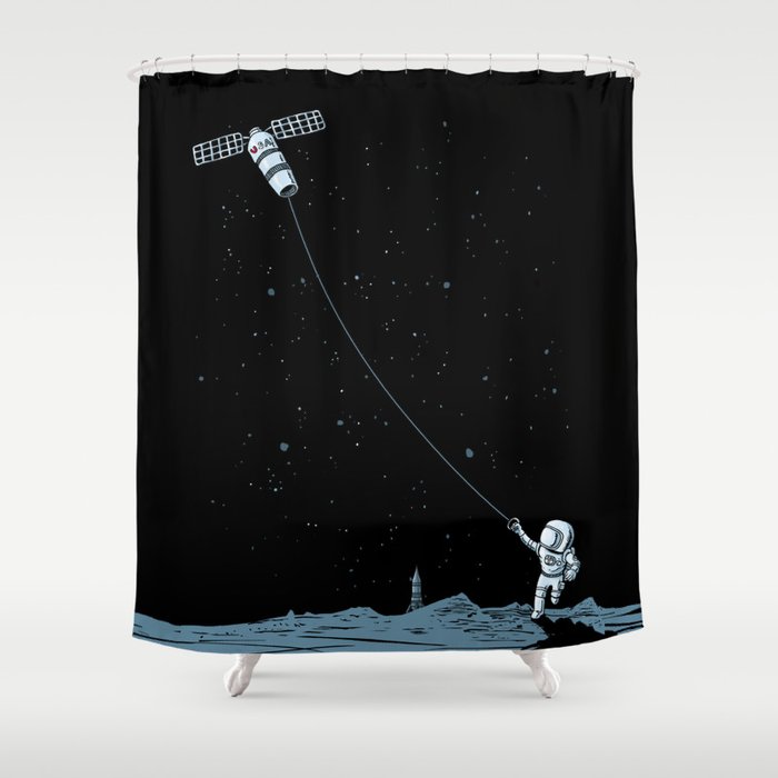 Satellite Kite Shower Curtain