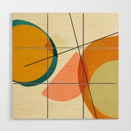mid century geometric shapes painted abstract III Wood Wall Art