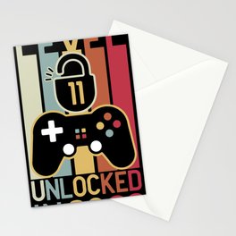 Level 11 unlocked in 2022 gamer 11th birthday gift Stationery Card