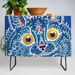 Louis Wain - A cat in "gothic" style. Gouache Credenza