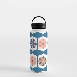 Peaceful Blooms in Blue Water Bottle