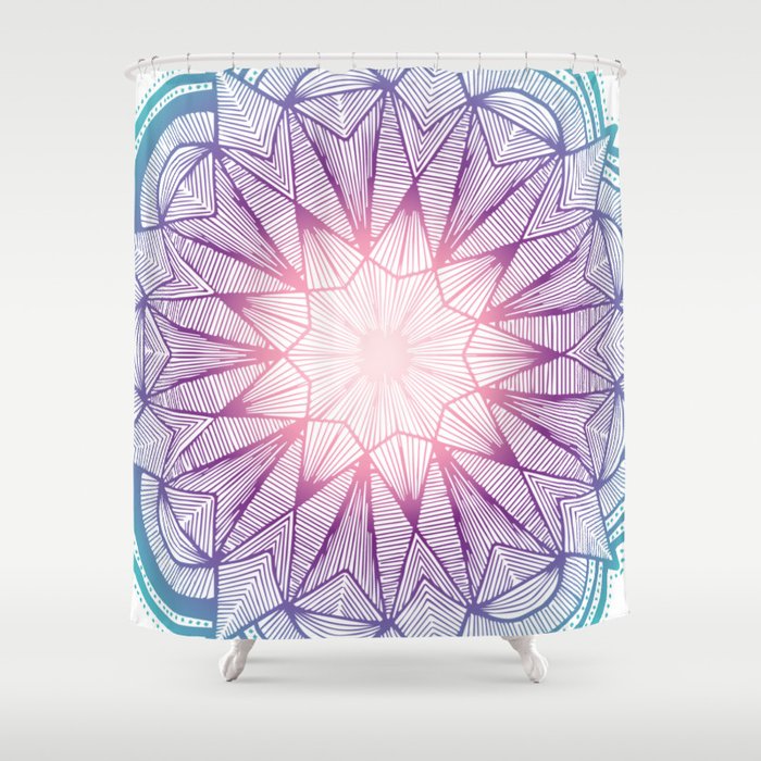 Starflower Mandala Shower Curtain