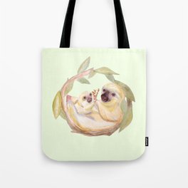 Mama and Baby Sloth - Pistachio Tote Bag