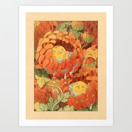Weepy Chrysanthemums Art Print