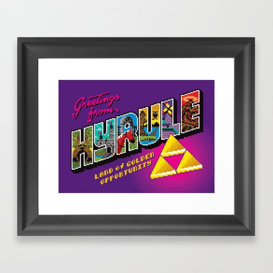Greetings from Hyrule Framed Art Print