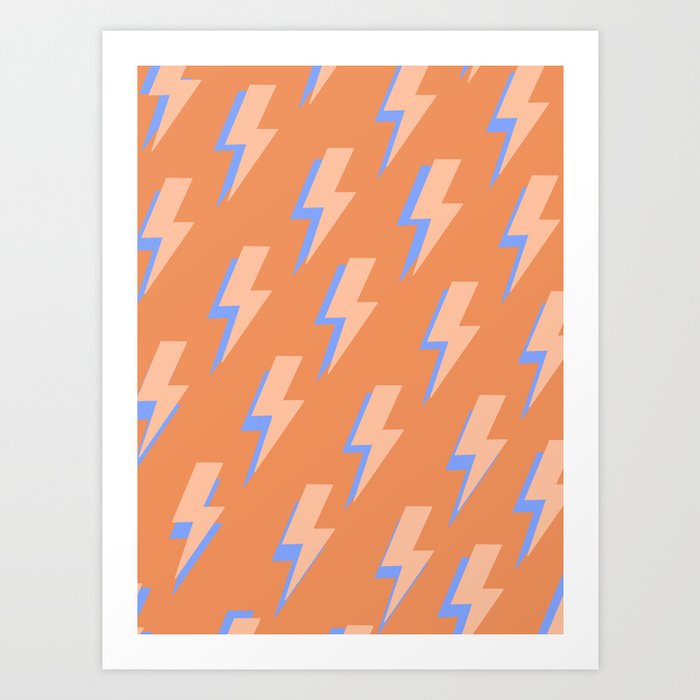 3D Lightning Bolt Pattern Art Print