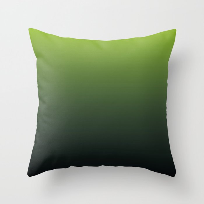 Ombre | Color Gradients | Gradient | Two Tone | Lime Green | Charcoal Grey | Throw Pillow