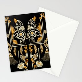 Egyptian art traditional gold border create hand made antique embroidery Stationery Card