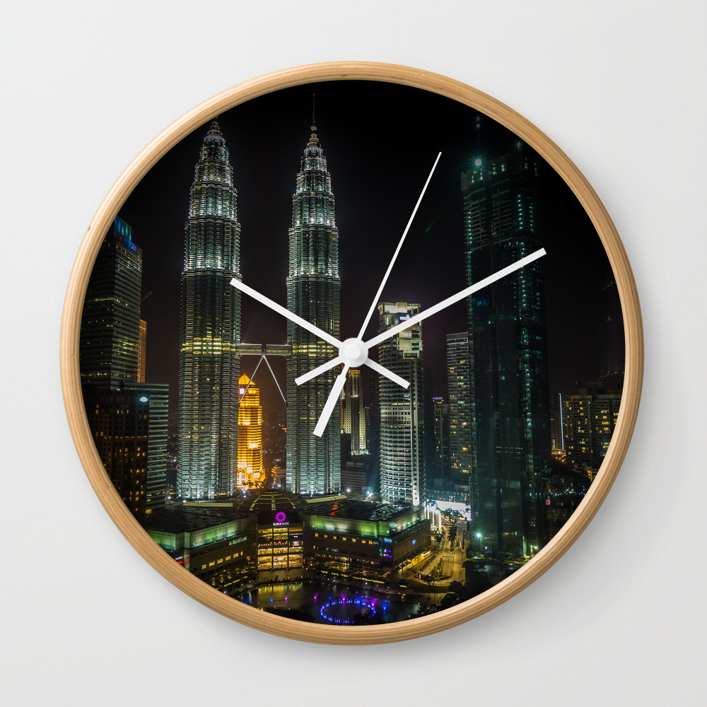 Kuala Lumpur Malaysia Wall Clock By Urbanmaps Society6