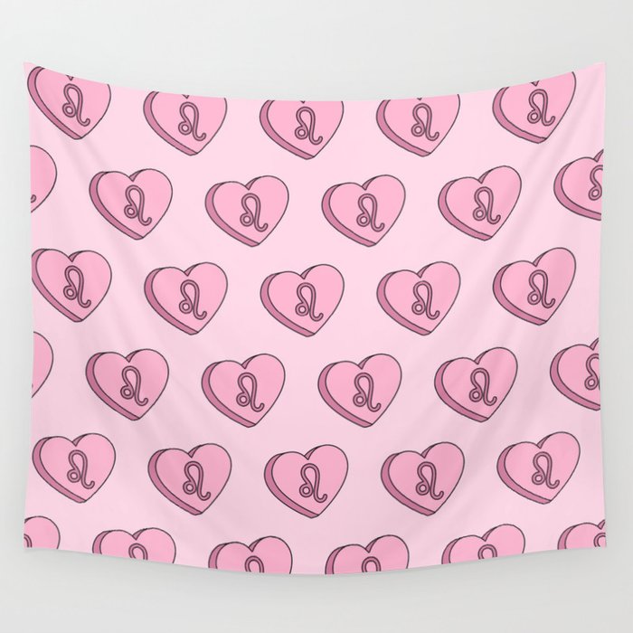 Leo Candy Hearts Wall Tapestry