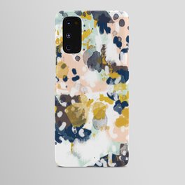 Sloane - Abstract painting in modern fresh colors navy, mint, blush, cream, white, and gold Android Case
