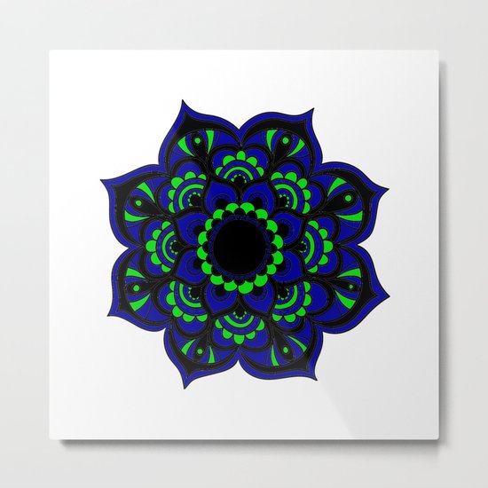 Peacock flower | Mandala Metal Print
