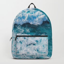 Turquoise Blue Ocean Waves Backpack