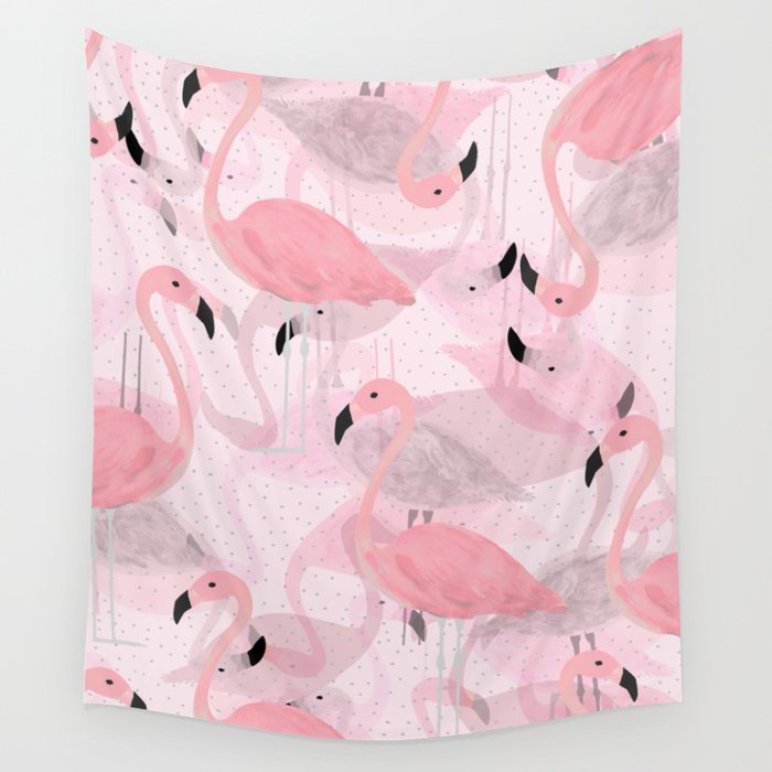 Flamingo Pattern Wall Tapestry