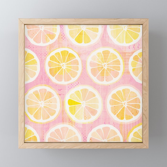 Orange Slices Pastel Fruit Framed Mini Art Print
