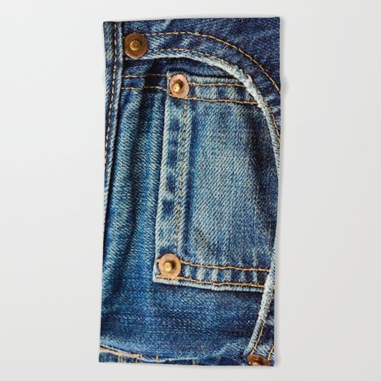 Texture #17 Jeans Beach Towel