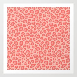 Leopard dots | Living Coral Art Print